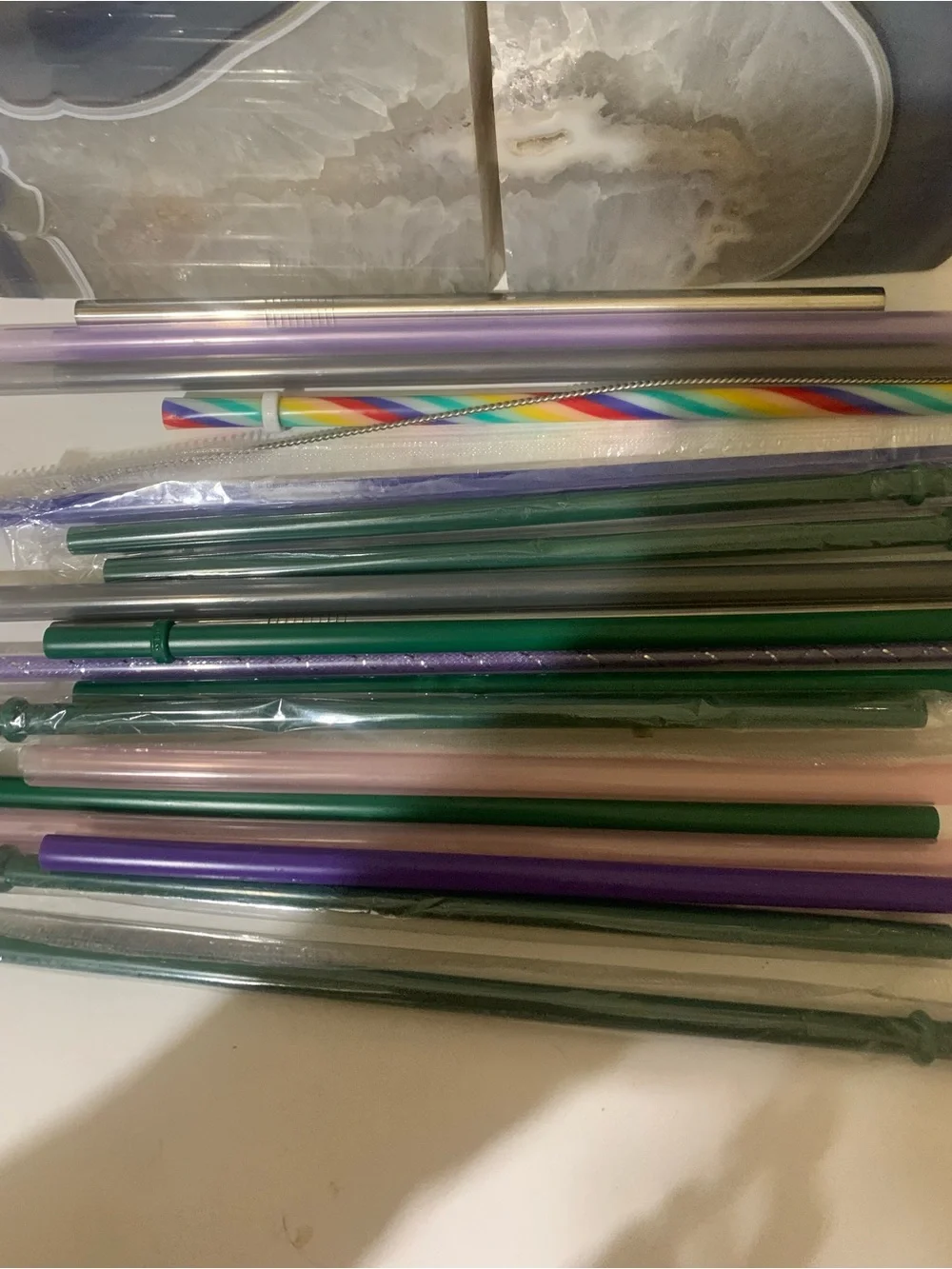 Starbucks Metal Reusable Straws in Green, Purple, Pink and Rainbow